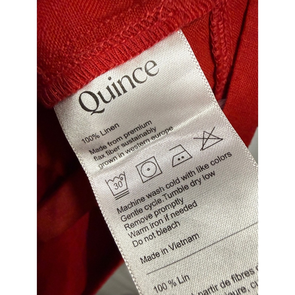 Quince NEW Swing Dress Chili Red 100% European Linen Pintuck summer resort XL - Picture 4 of 10